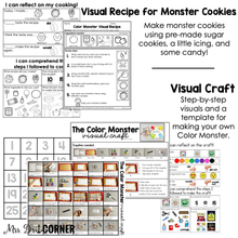 Load image into Gallery viewer, Color Monster Book Companion, Visual Craft and Recipe, and STEM Activity