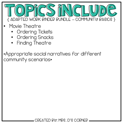 Community Basics Adapted Work Binder® { BUNDLE }