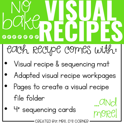 October Visual Recipes with REAL Pictures for Cooking in the Classroom