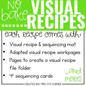 October Visual Recipes with REAL Pictures for Cooking in the Classroom