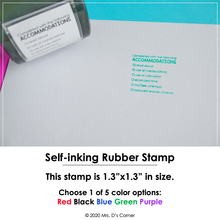 Load image into Gallery viewer, Accommodations Checklists Self-inking Rubber Stamp | Mrs. D&#39;s Rubber Stamp Collection