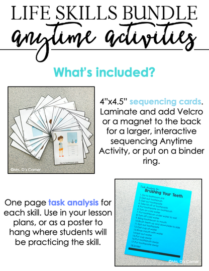 Anytime Activity Bundle | Life Skills Curriculum | Life Skills Centers Bundle