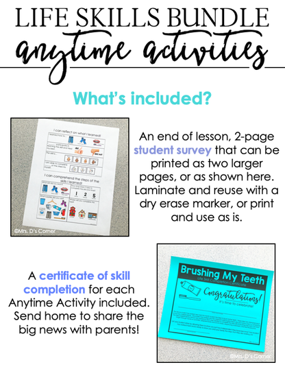 Anytime Activity Bundle | Life Skills Curriculum | Life Skills Centers Bundle