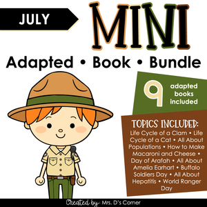 July Mini Adapted Book Bundle [9 books!] Digital + Printable Adapted Books