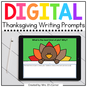 Thanksgiving Digital Writing Prompts | Distance Learning