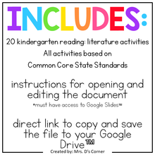 Load image into Gallery viewer, Kindergarten Literature Standards-Aligned Digital Activity Bundle
