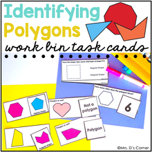 Load image into Gallery viewer, Identifying Polygons Task Cards | Centers for Special Ed