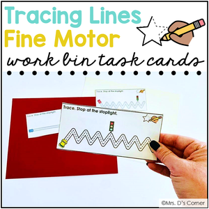 Fine Motor Tracing Lines Work Bin Task Cards | Centers for Special Ed