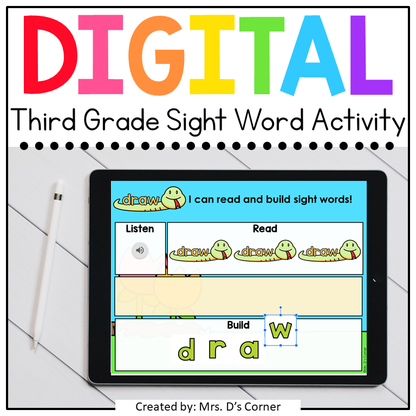 Third Grade Dolch Sight Word Digital Activity | Distance Learning