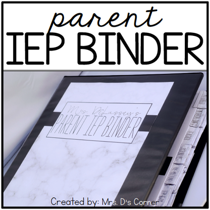 Parent IEP Binder | Editable (Black and White) IEP Companion for Parents