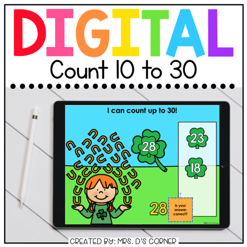 Saint Patrick's Day Counting 10 to 30 Digital Activity | Distance Learning