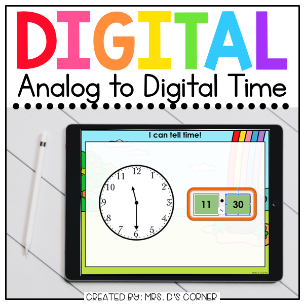 Saint Patrick's Day Telling Time Analog to Digital Activity | Distance Learning