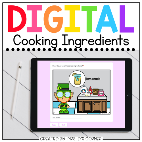 Saint Patrick's Day Cooking Ingredients Digital Activity | Distance Learning