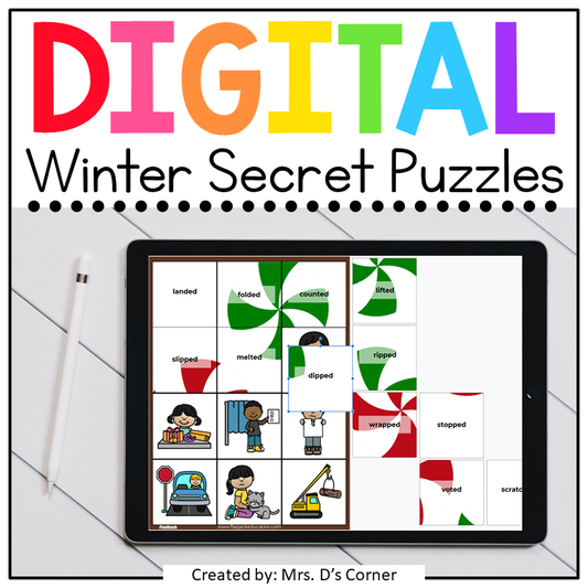 Winter Secret Puzzles Digital Activities (5 total!) | Distance Learning