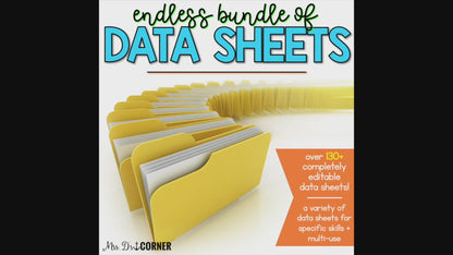 Endless Bundle of Data Sheets for Special Ed | Editable Data Sheets