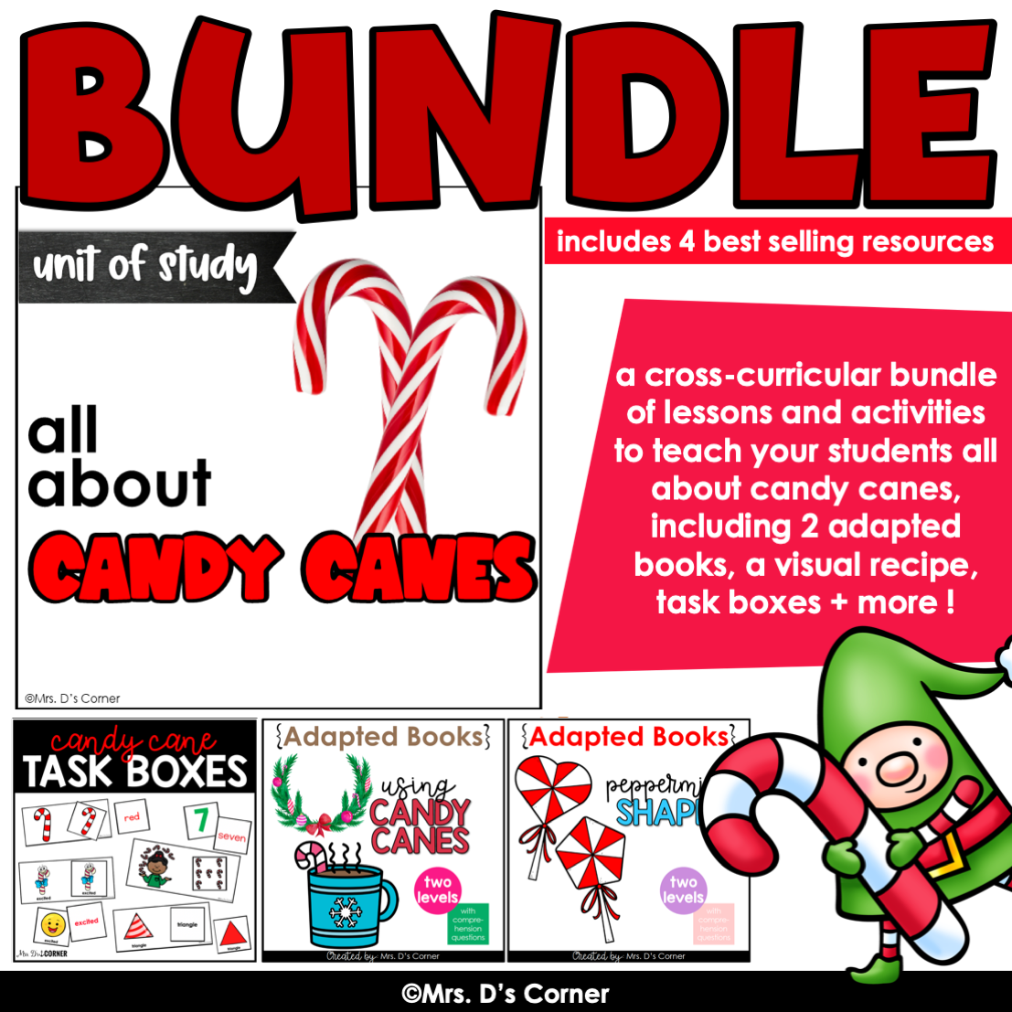 All About Candy Canes Thematic Unit Bundle | Candy Cane Lesson Plan Bu ...