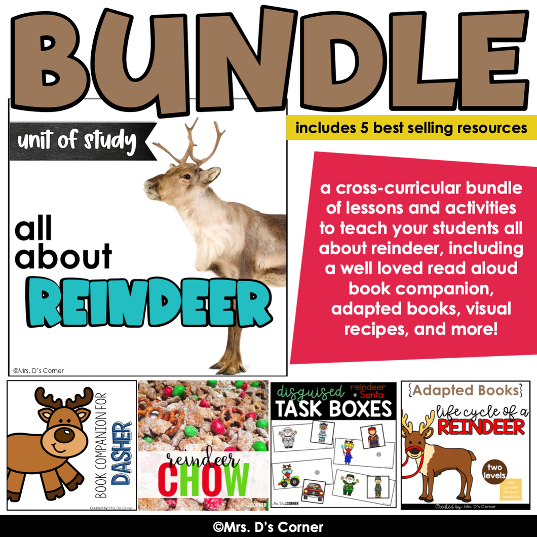 All About Reindeer Thematic Unit Bundle | Reindeer Lesson Plan Bundle