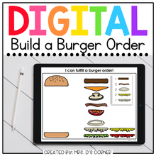 Load image into Gallery viewer, Digital Build a Burger Order | Activity for Special Ed + Distance Learning