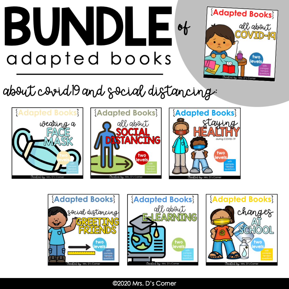 BUNDLE of Adapted Books for COVID-19 + Social Distancing [Level 1 and Level 2]