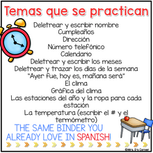 Load image into Gallery viewer, SPANISH Morning Adapted Work Binder® (for Special Needs)