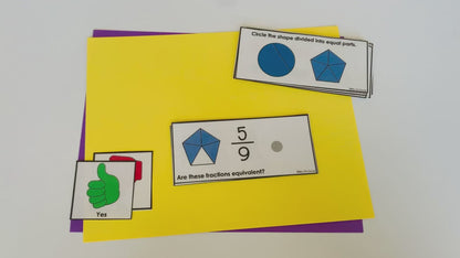 Fractions Work Bin Task Cards | Centers for Special Ed