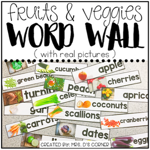 Core Vocabulary Word Wall (Fruits and Vegetables)