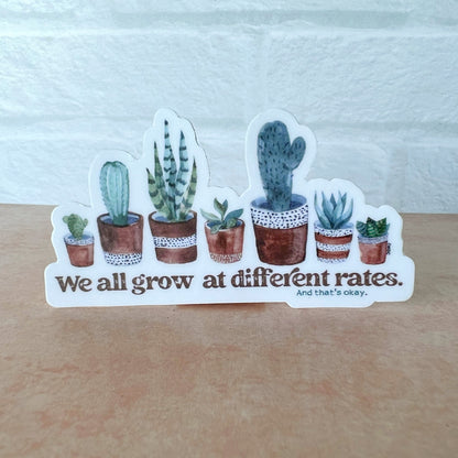 Grow at Different Rates Succulent Sticker