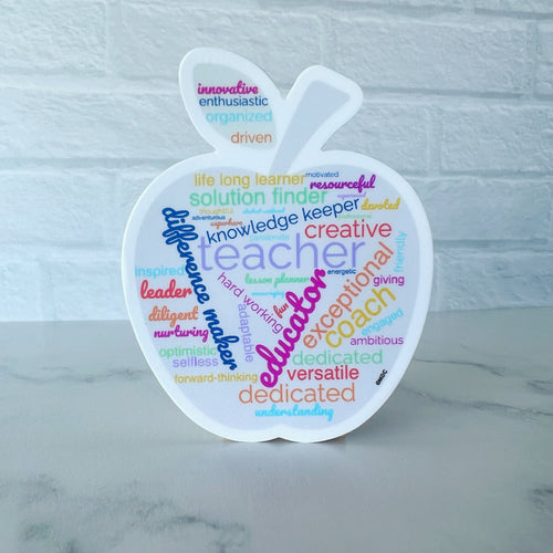 Teacher Apple Word Cloud Sticker