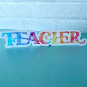 Tie Dye Teacher Sticker