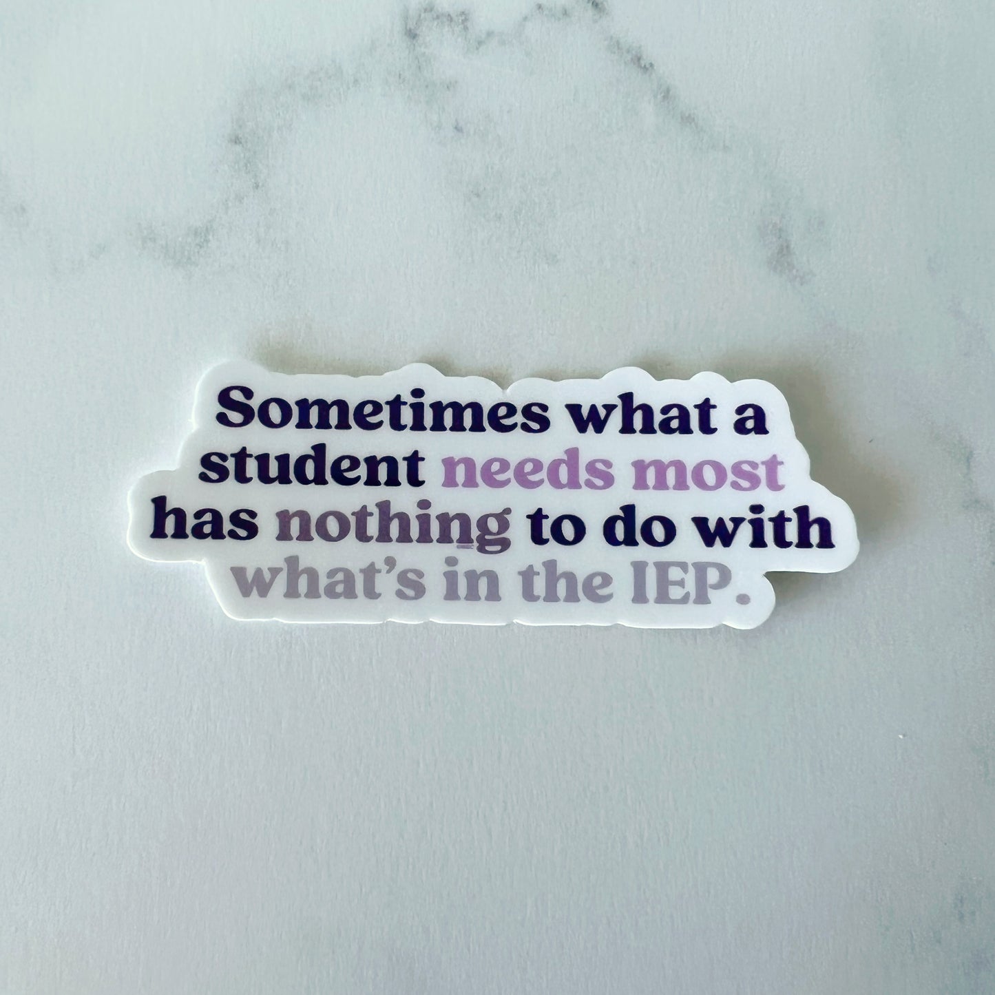 Nothing to Do With What’s in the IEP Sticker