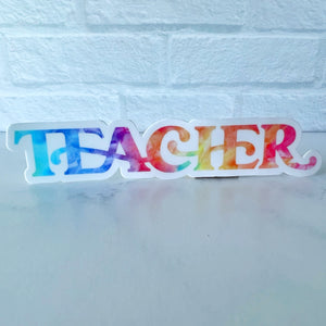 Tie Dye Teacher Sticker