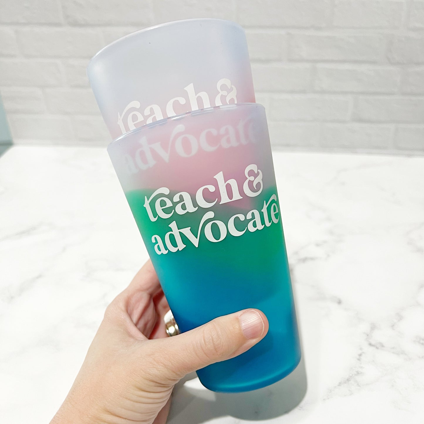 Teach&Advocate Custom Silipint 16oz. Cup