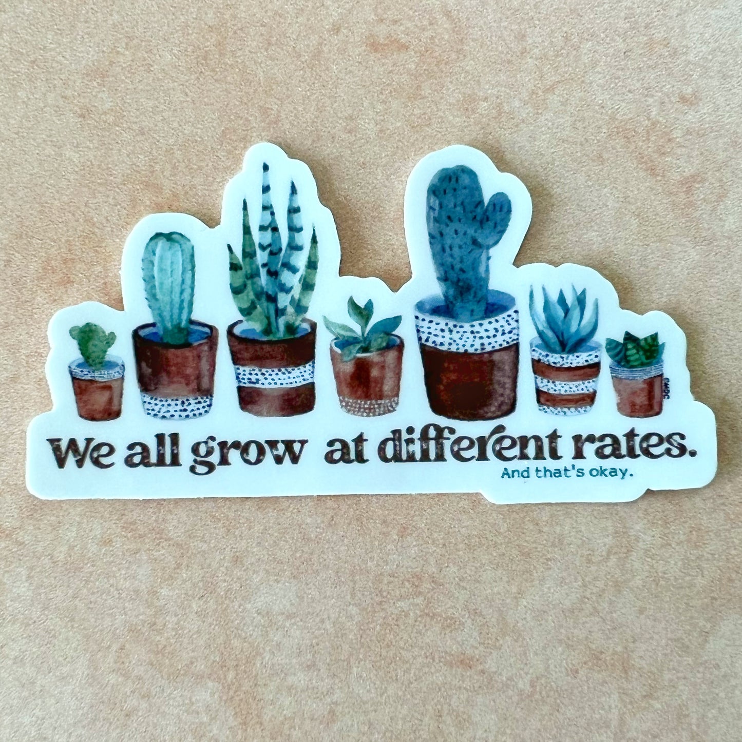 Grow at Different Rates Succulent Sticker