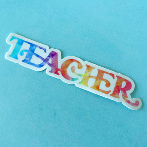 Tie Dye Teacher Sticker