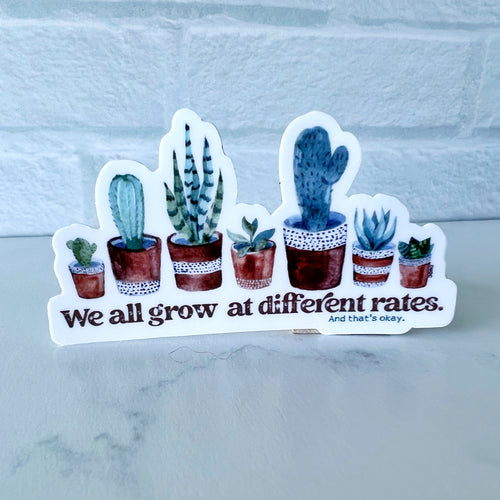 Grow at Different Rates Succulent Sticker