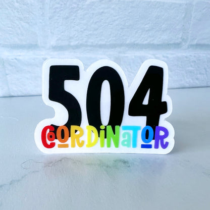 504 Coordinator Clear Sticker