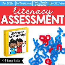 Load image into Gallery viewer, Literacy Assessment for K-3 Basic Skills (for Special Education)