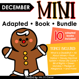 December Mini Adapted Book Bundle [10 books!] Digital + Printable Adapted Books