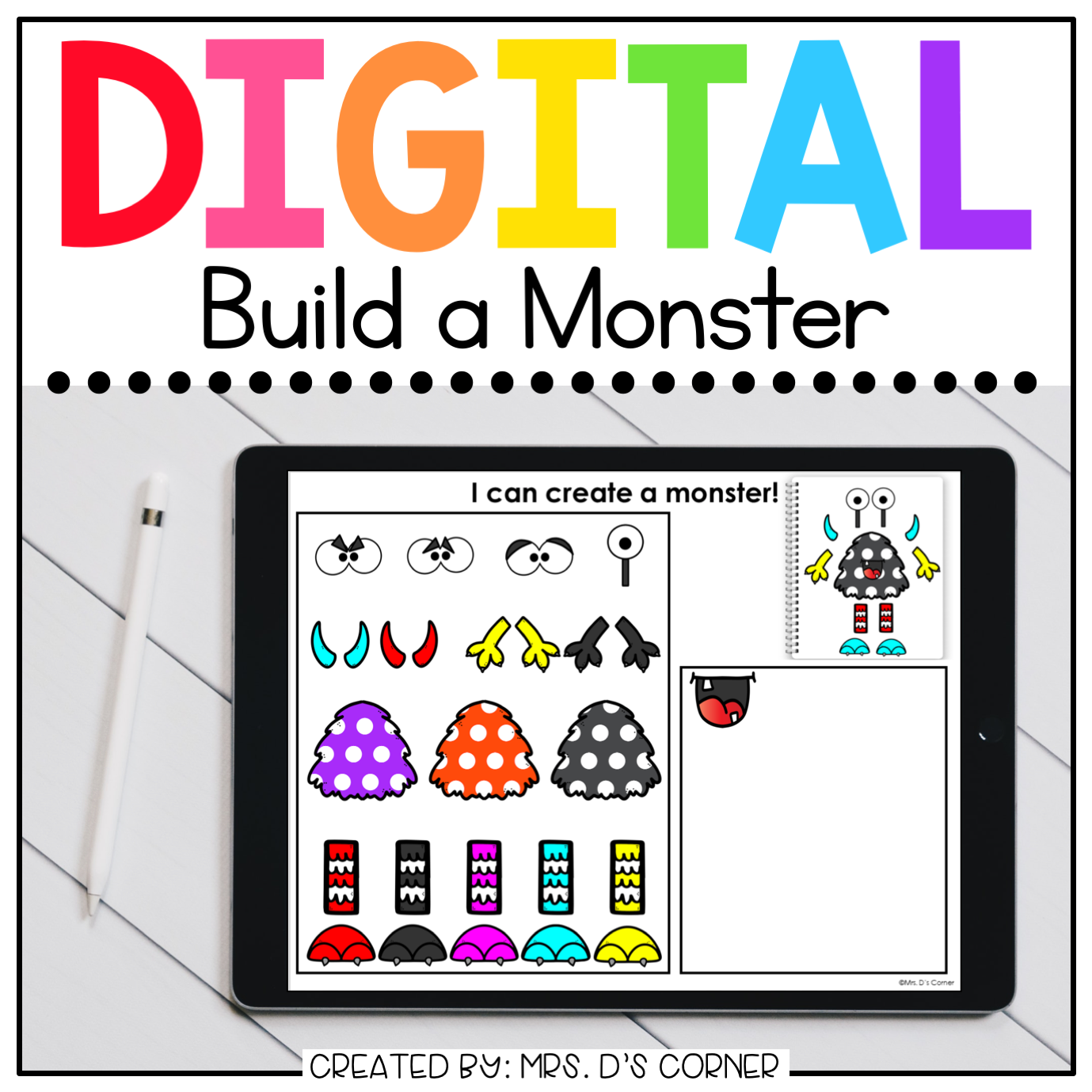 Digital Build a Monster | Digital Activities for Special Ed + Distance Learning