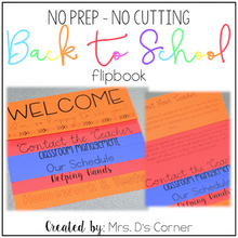 Load image into Gallery viewer, NO PREP Parent Handbook - NO CUTTING | Back to School Flip Book
