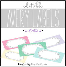 Load image into Gallery viewer, Chevron Editable Classroom Labels 2x4 { Avery Label 8163 }