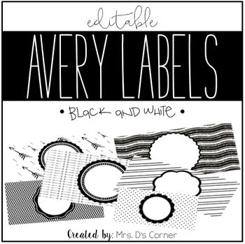 Black and White Editable Classroom Labels 2x4 { Avery Label 8163 }