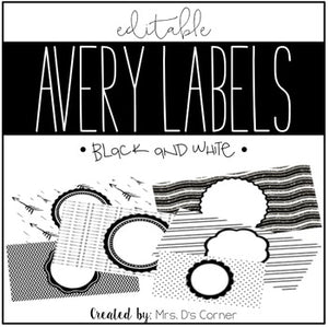 Black and White Editable Classroom Labels 2x4 { Avery Label 8163 }