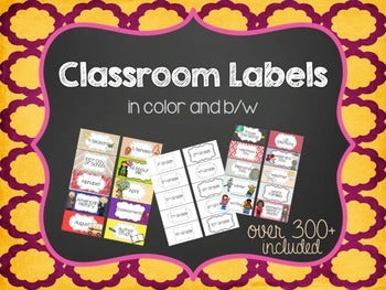 Classroom Set of Labels 2x4 - Color and B/W { Avery Label #8163 }