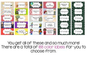 Classroom Set of Labels 2x4 - Color and B/W { Avery Label #8163 }