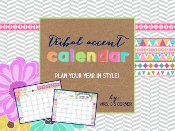 Printable Calendar { Tribal Herringbone }