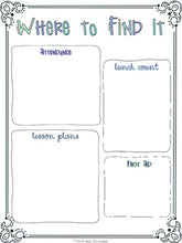 Load image into Gallery viewer, Editable Substitute Binder { Blue Watercolor } The Ultimate Sub Binder Guide