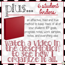 Load image into Gallery viewer, The Ultimate Special Education Binder | Black White Red {editable} IEP Binder