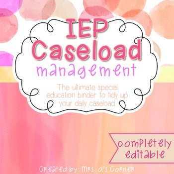 The Ultimate Special Education Binder | Pink Watercolor [editable] IEP Binder