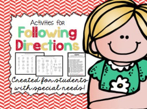 Following Directions Activities for Students with Special Needs